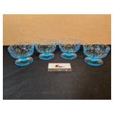 4 blue berry/dessert bowls (4")