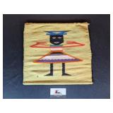 girl wool weaving (15.5" x 15.5")