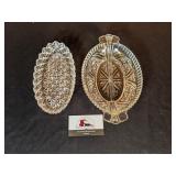 Pressed glass serving dishes