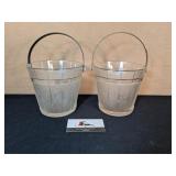 2 Vintage glass ice buckets