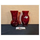 Royal Ruby vases (2)