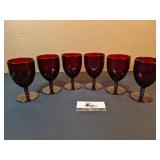 6 footed Royal Ruby goblets