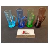 4 Czech glass cordials