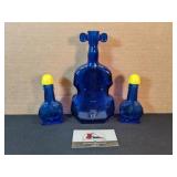 Cobalt blue condiment set