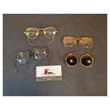 Vintage glasses, clip on shades