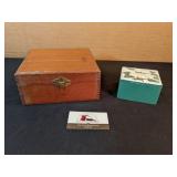 Cigar box and sm. painted wood box