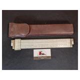 Prof. slide ruler with leather case