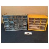 Plastic bolt bins (with contents)