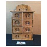 Antique oak spice cabinet