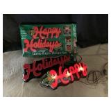4 Foot Lighted Happy Holidays Sign
