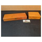 2 wooden boxes