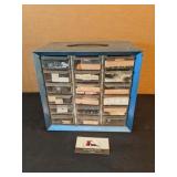 Metal bolt bin (with contents)