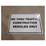 Metal Construction Vehicles Sign