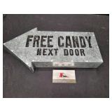 Free Candy Metal Sign