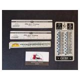 Old plastic rulers (Ford, Laminum)