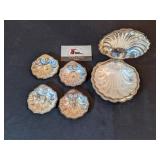 Silverplate caviar server w/ 4 bowls
