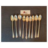 9 silverplate tea spoons