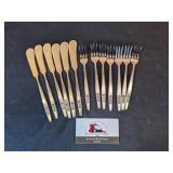 Stainless serving cocktail forks/knives