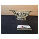 11" Footed glass serving bowl
