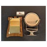 Oak mirror, articulating shaving mirror