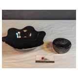 Black amethyst bowl, covered dish