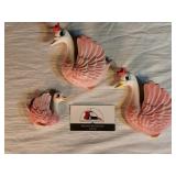 Ceramic swan wall hangers