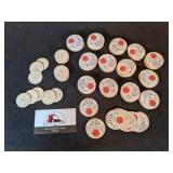 Milk bottle tops (160), cream tops (28)