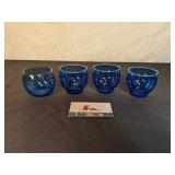 4 Cobalt blue glasses (1 mismatch)