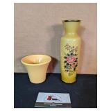 Bauer planter, hand painted bud vase