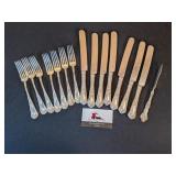 Oneida forks/knives (6 each), butter knife