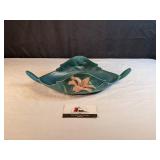 Roseville Zephyr Lilly handled oval bowl