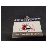 Sterling Silver Blue Stone Bolo Bracelet