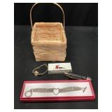 Bracelet, Pocket Knife, Watch and basket