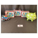 Disney metal sticker boxes and piggy banks
