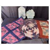 Wall hanging and stone decor, placemats, and misc.
