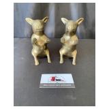 Solid brass pig bookends