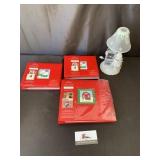Photo albums and snowman light