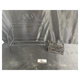 Wrought Iron shelf and napkin holder