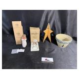 Roseville crock, willow trees, and star