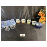 Soup bowls, decor, and candle stick holders