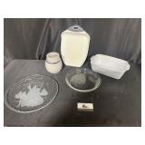 Miscellaneous glassware and crock