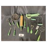 Vintage Green Handled Kitchen Utensils