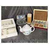 Vintage toaster, jewelry box and miscellaneous