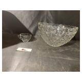 Yorkshire thumbprint punch bowl and 18 cups