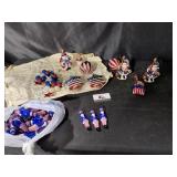 Red, white, and blue ornaments