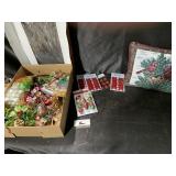 Christmas pillow and ornaments