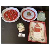 Christmas and snowman plates