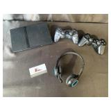 Play Station 2, controller, and headset