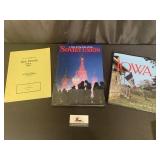 Cass plat book, Iowa book, and Soviet Union book