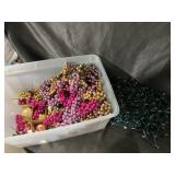 Purple and gold Christmas lights and ornaments